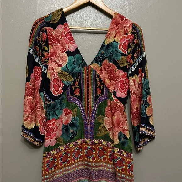 Farm Rio Anthropologie Rosalie dress Sz L made - Picture 3 of 9